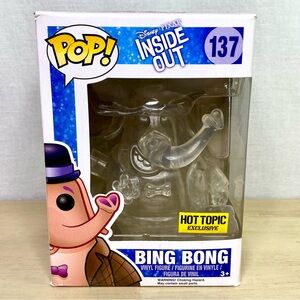Funko Pop Disney Inside Out Bing Bong 137 Clear Hot Topic Exclusive Vaulted